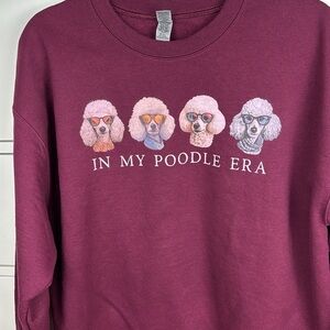 In My Poodle Era Gildan Heavy Blend Maroon Sweatshirt - Size L